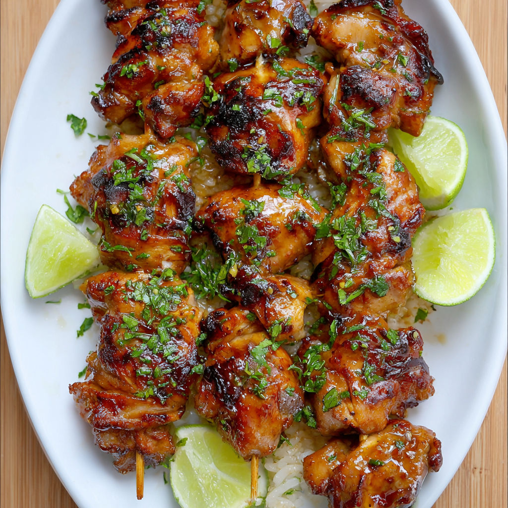 A plate of spicy honey lime chicken.