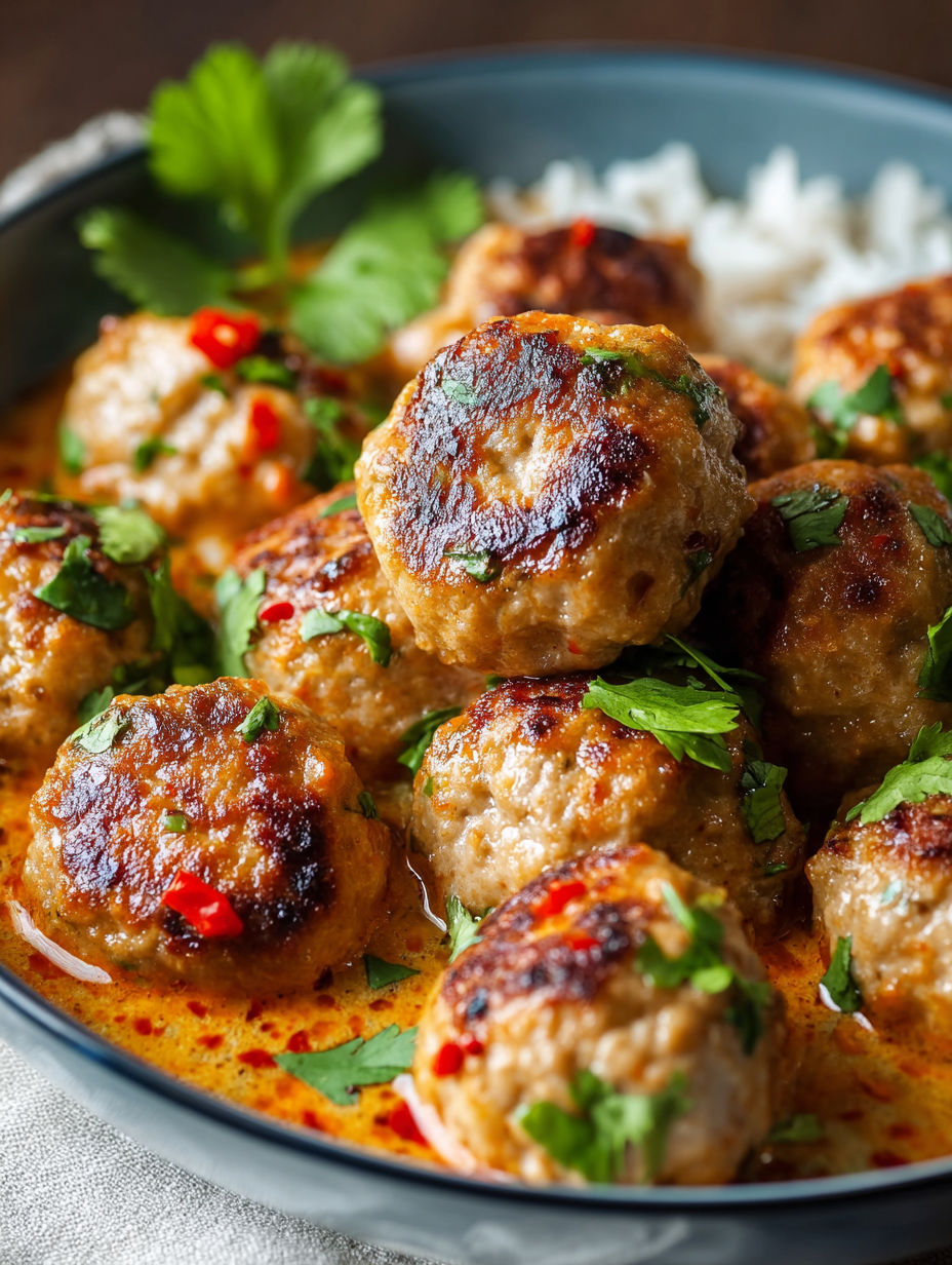A plate of meatballs in a bowl of sauce.