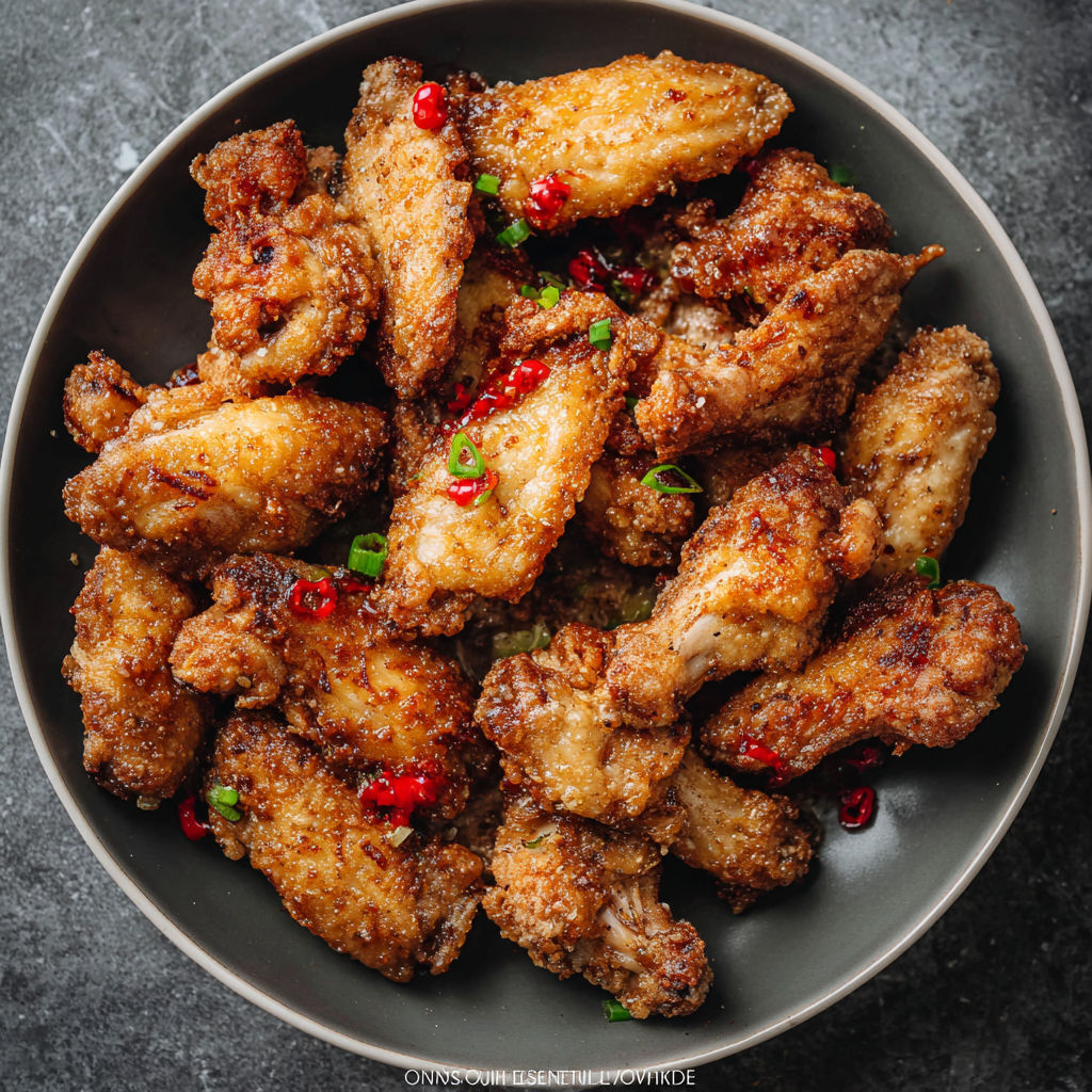 A bowl of air fryer Chinese chicken wings.