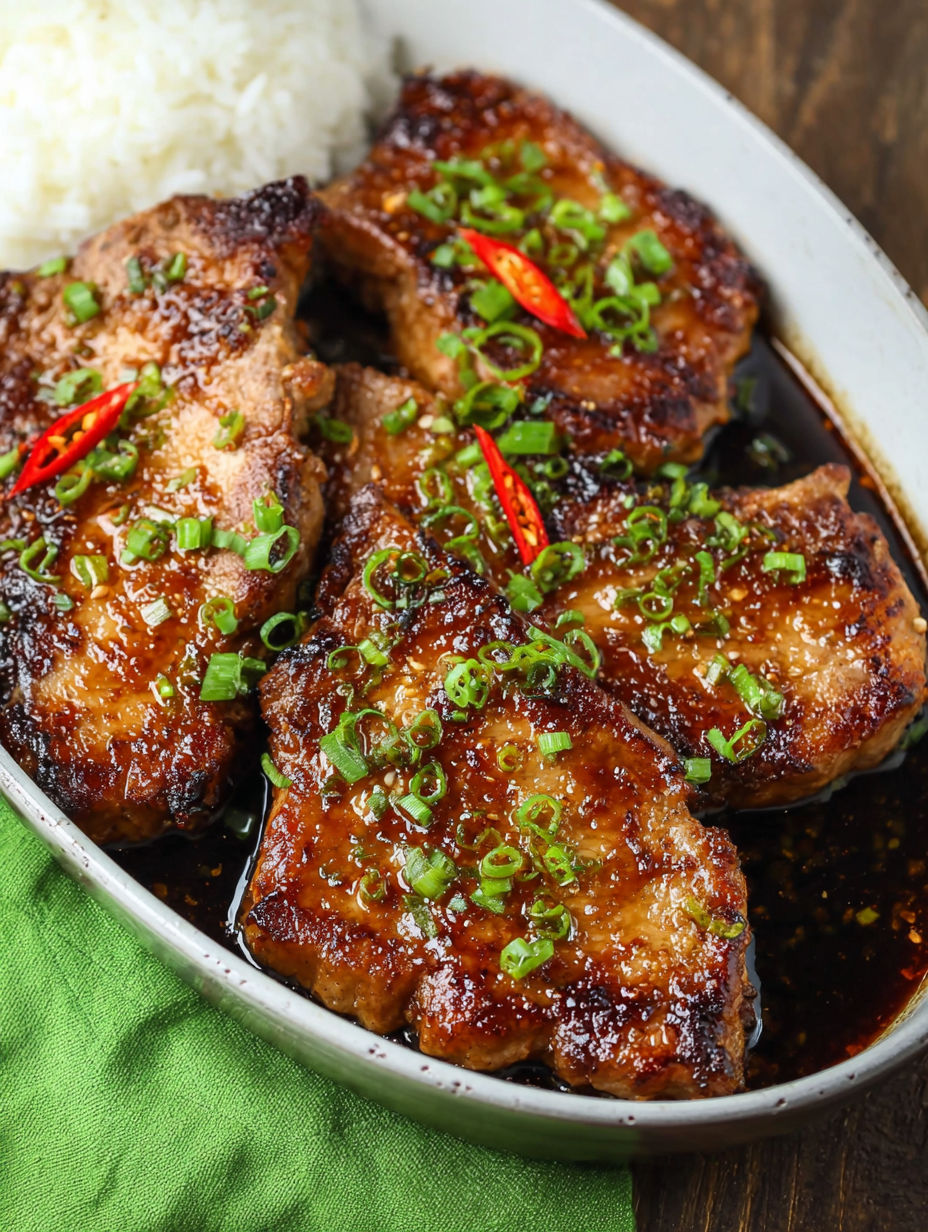 A bowl of meat with green onions on top.