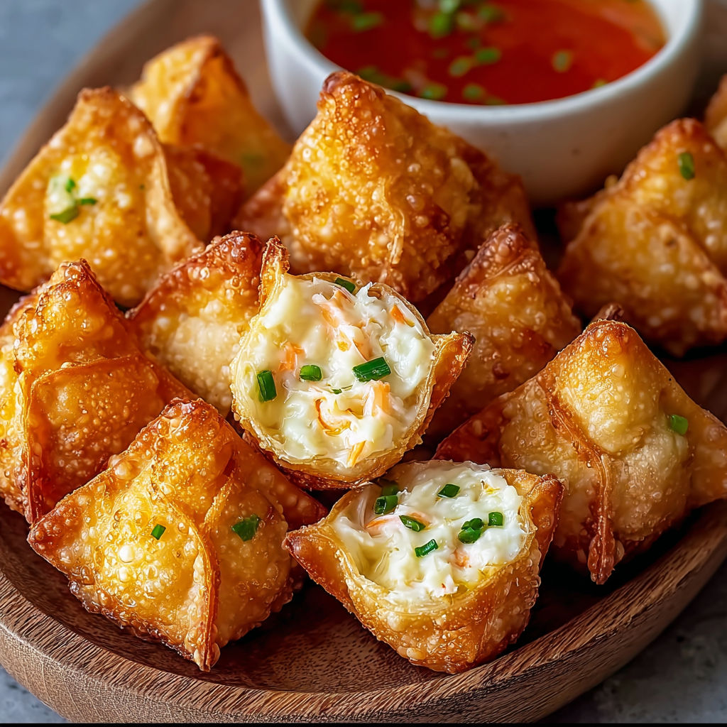 A plate of crab rangoon bombs.