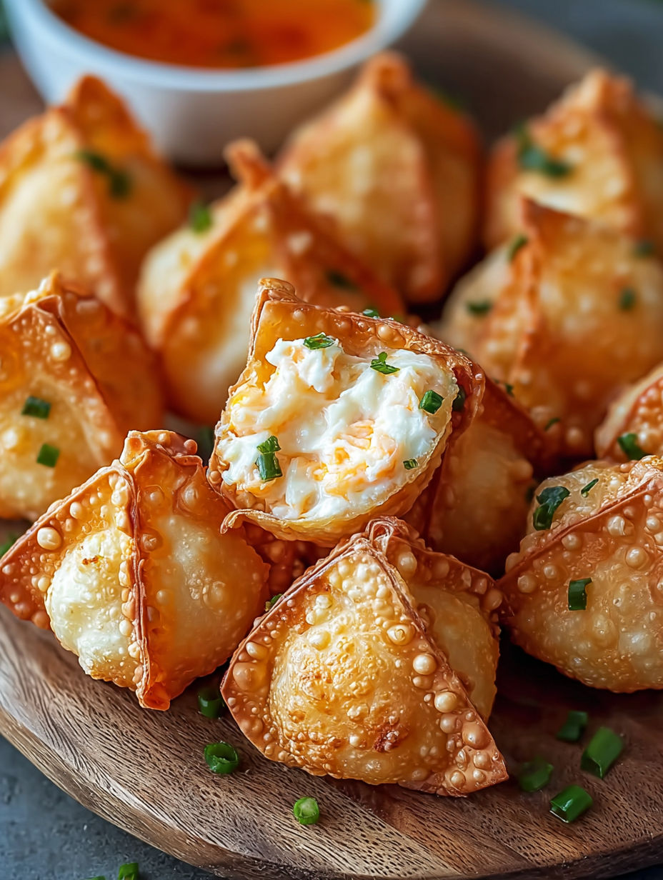 A plate of crab rangoon bombs.