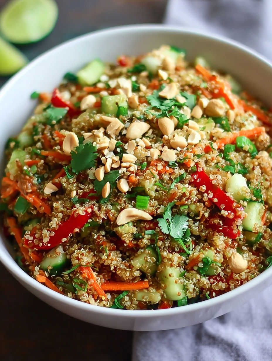 A bowl of Thai Quinoa Crunch Salad.