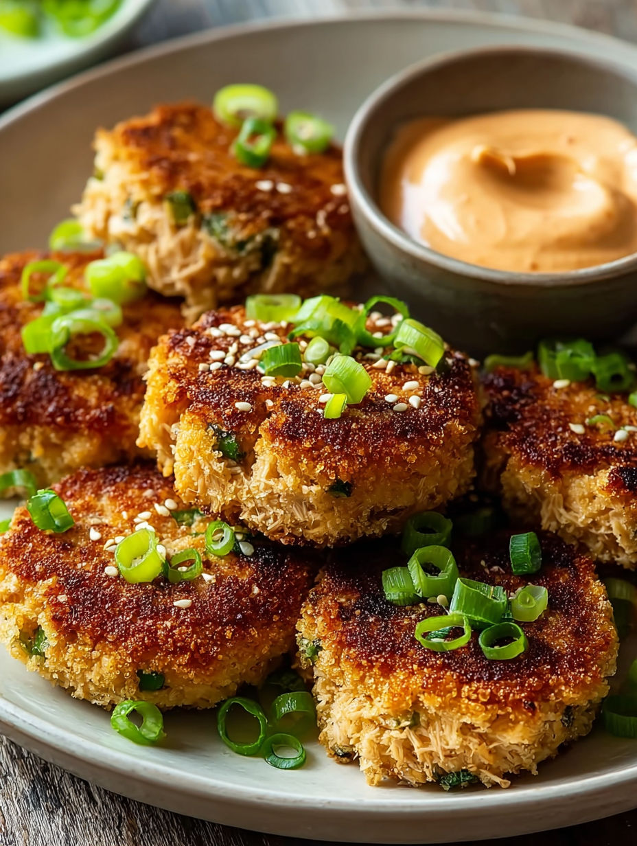 Asian tuna cakes with spicy mayo.