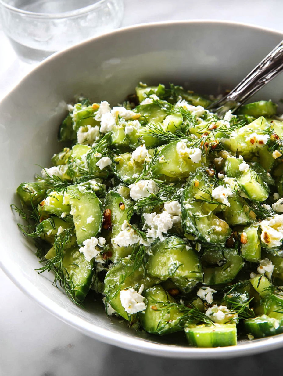 A white bowl filled with a green vegetable salad.