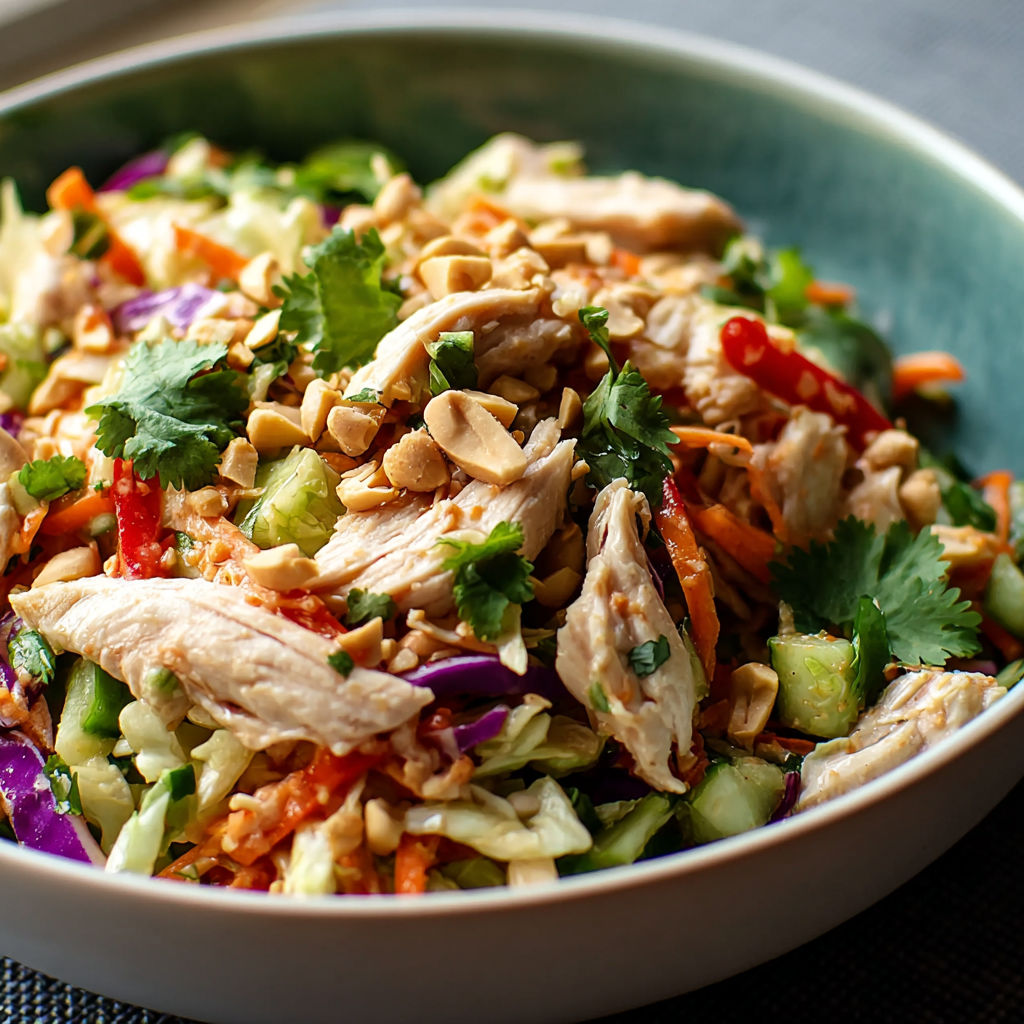 A bowl of Thai chicken salad.