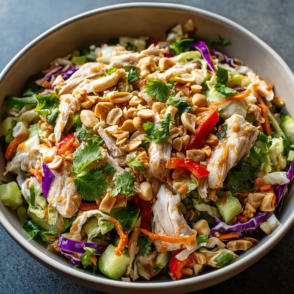 A bowl of Thai chicken salad.