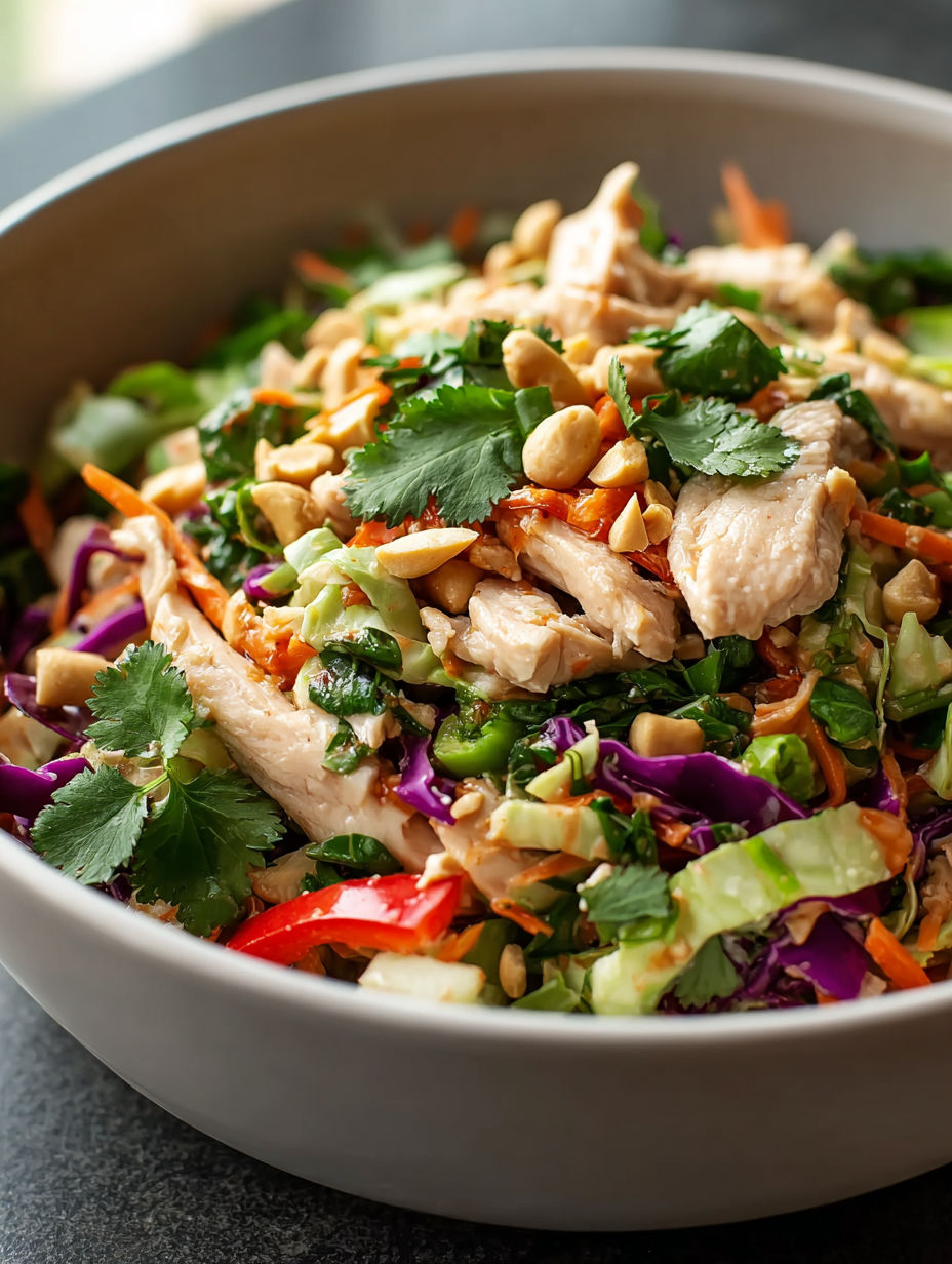 A bowl of Thai chicken salad.