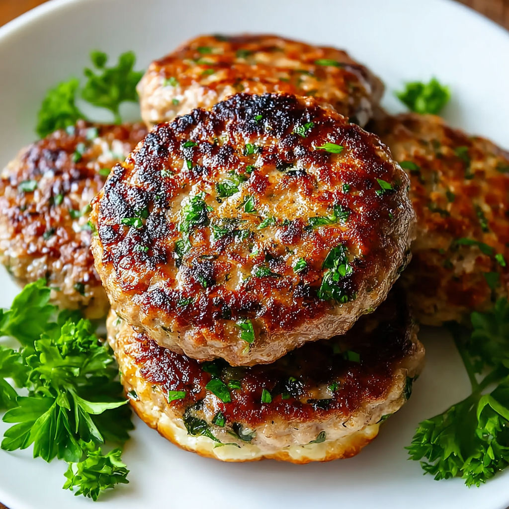 A plate of juicy turkey burgers.