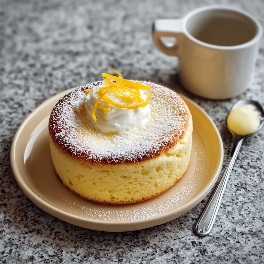 A slice of Gâteau Nuage au Yaourt.