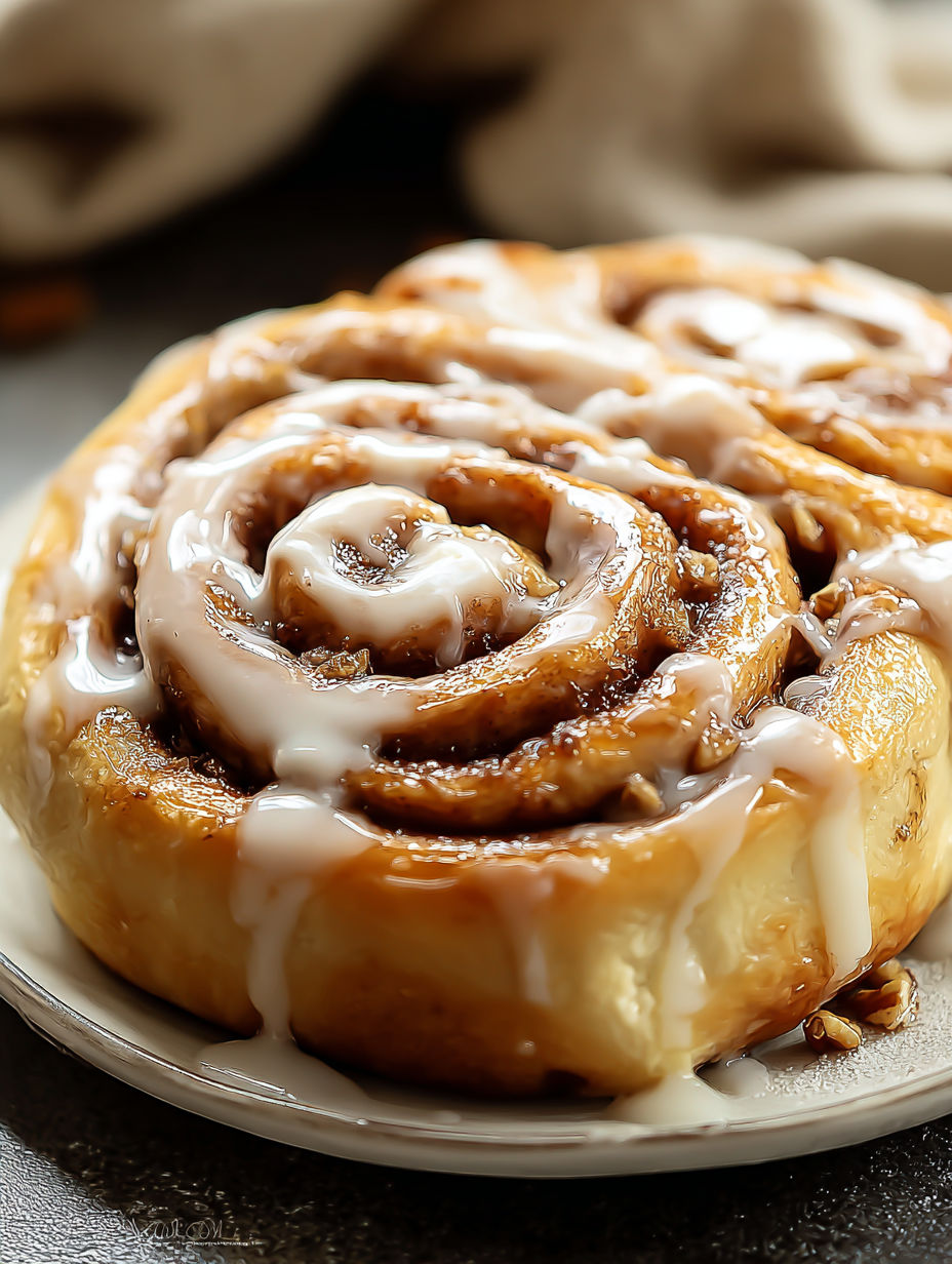 A homemade banana cinnamon roll.