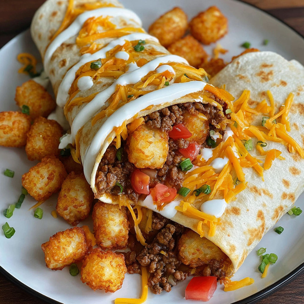 A plate of cheesy potato burritos.