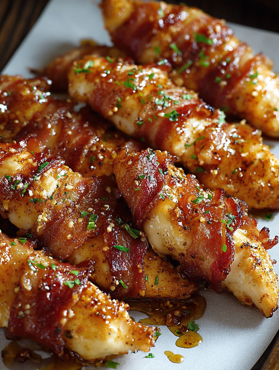Bacon wrapped in brown sugar and bacon.