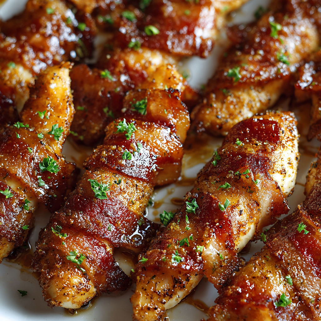 Bacon with brown sugar and tenders.