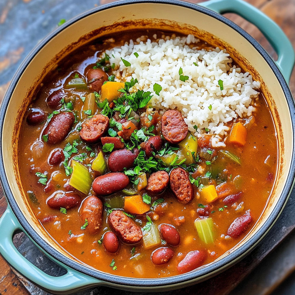 A bowl of red beans and rice.