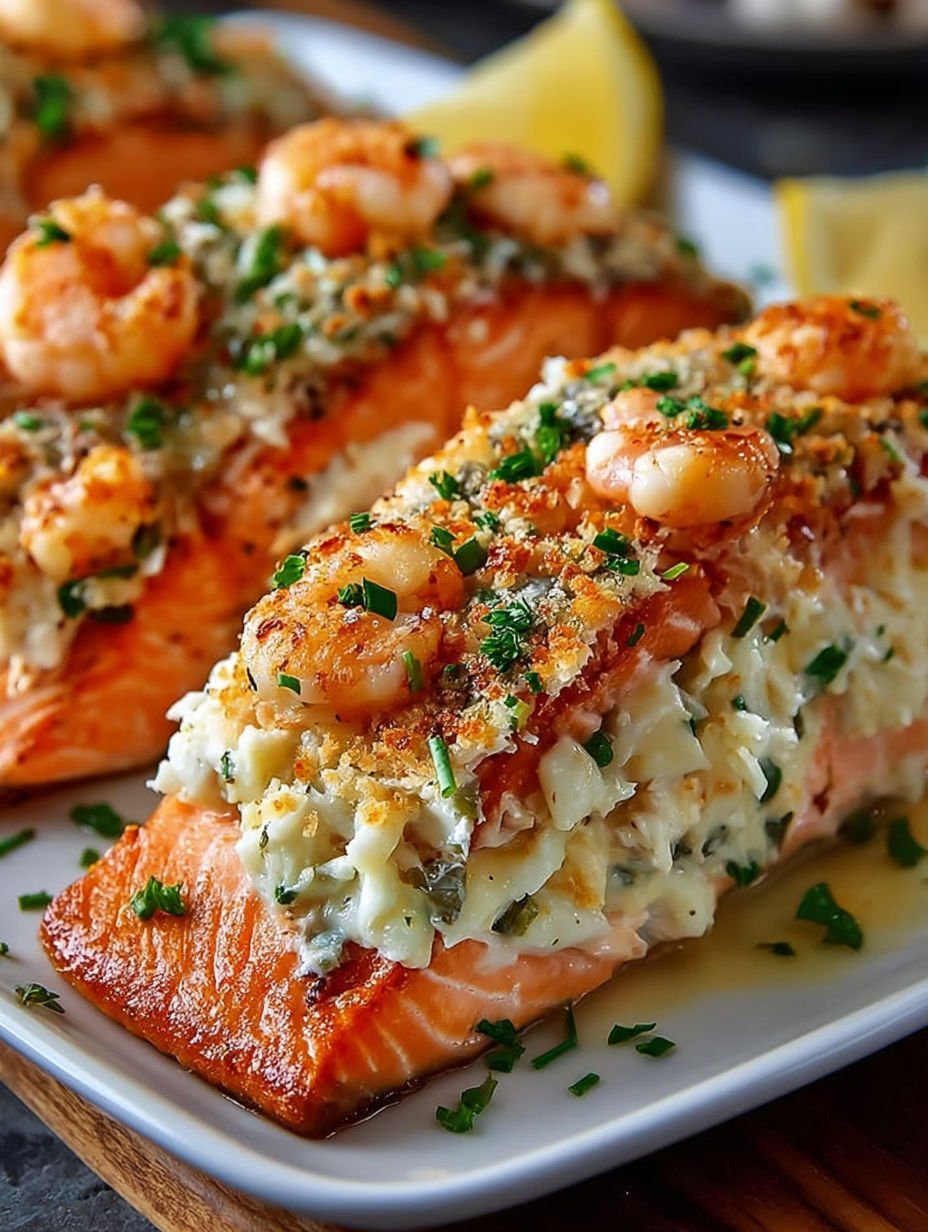 A plate of food with a salmon dish.