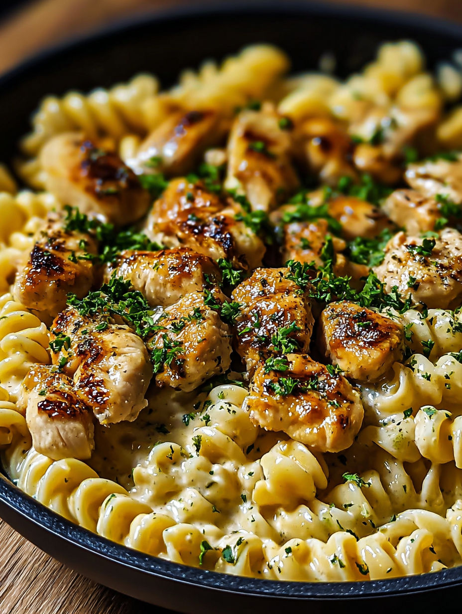 A plate of chicken with garlic butter.