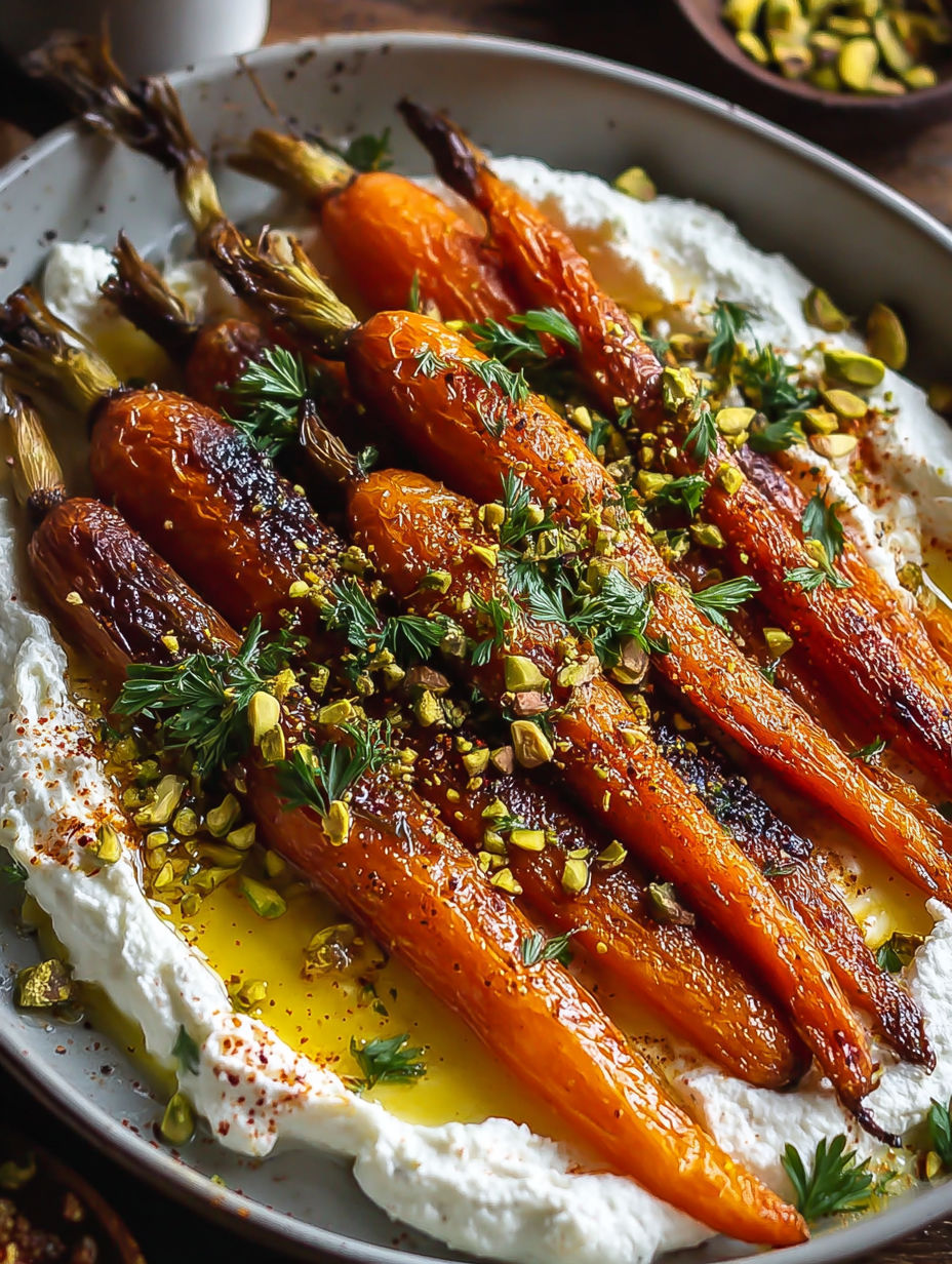 Roasted carrots with ricotta.
