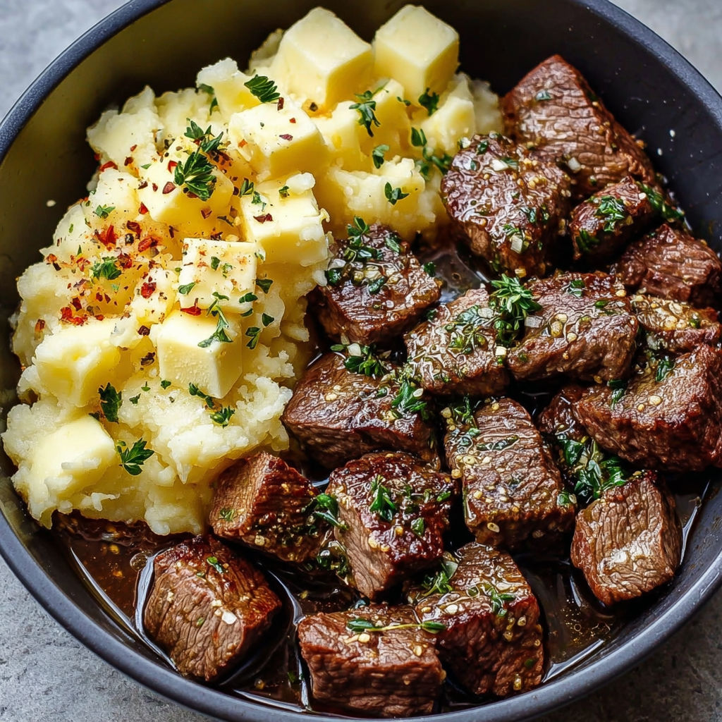 A bowl of meat and potatoes.