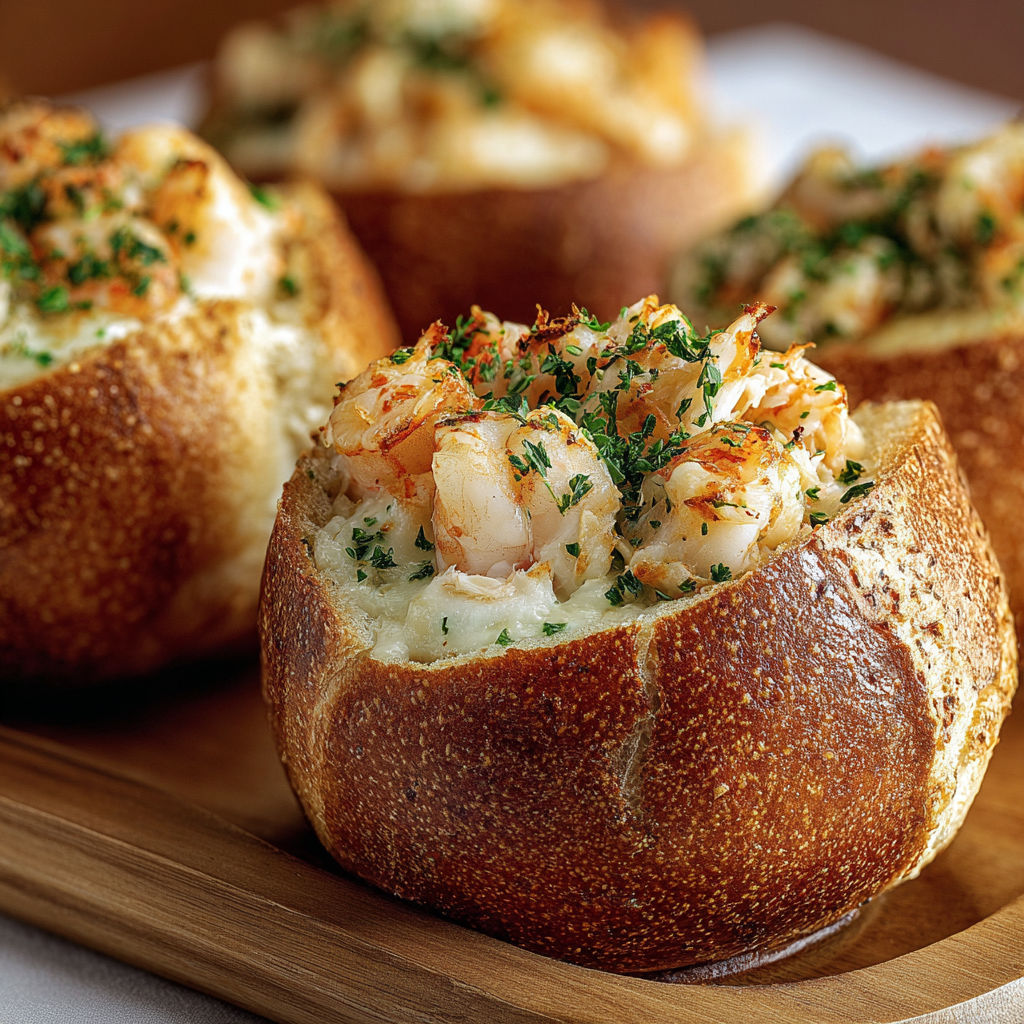 Crabby Shrimp Garlic Bread Bombs.