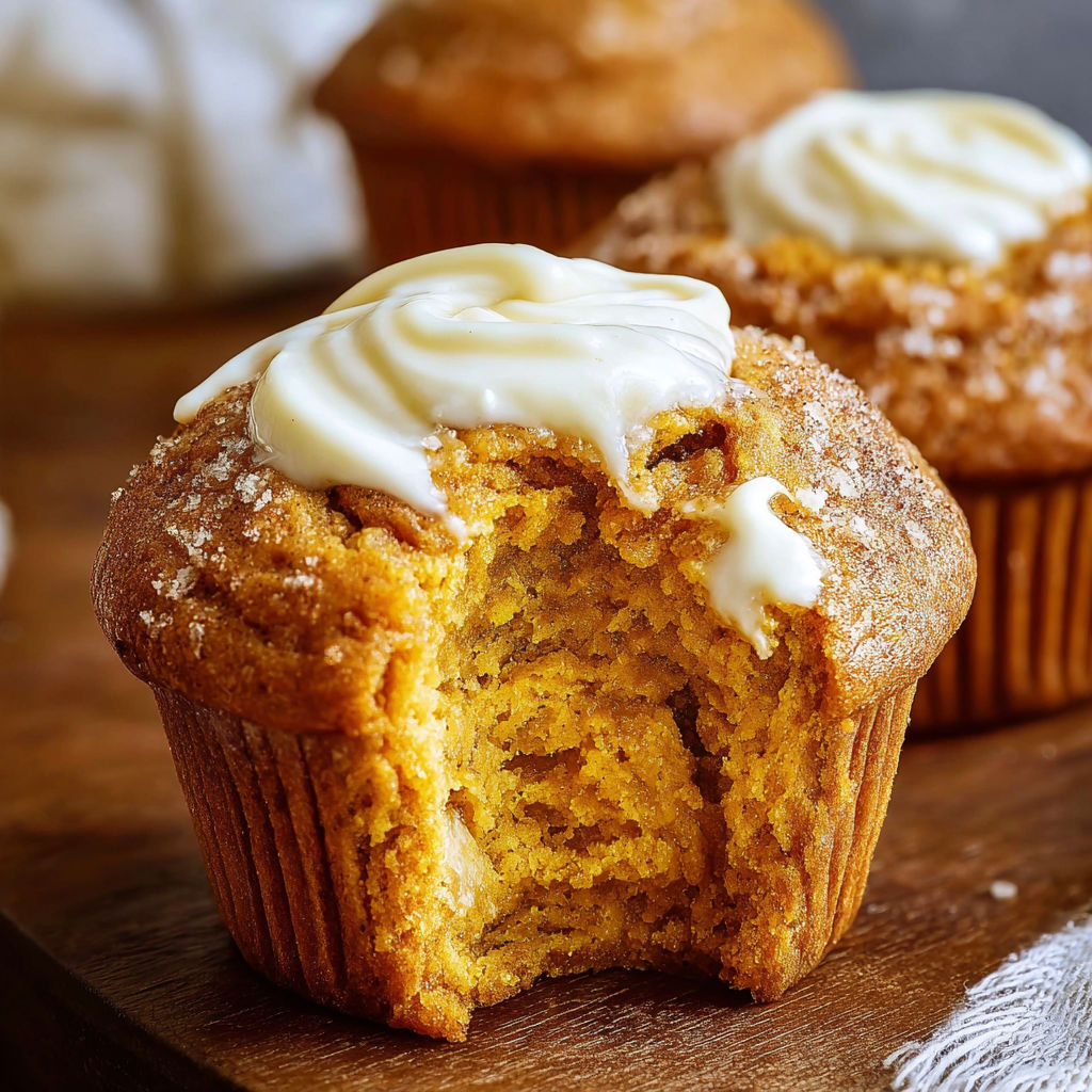 A muffin with a bite taken out of it.