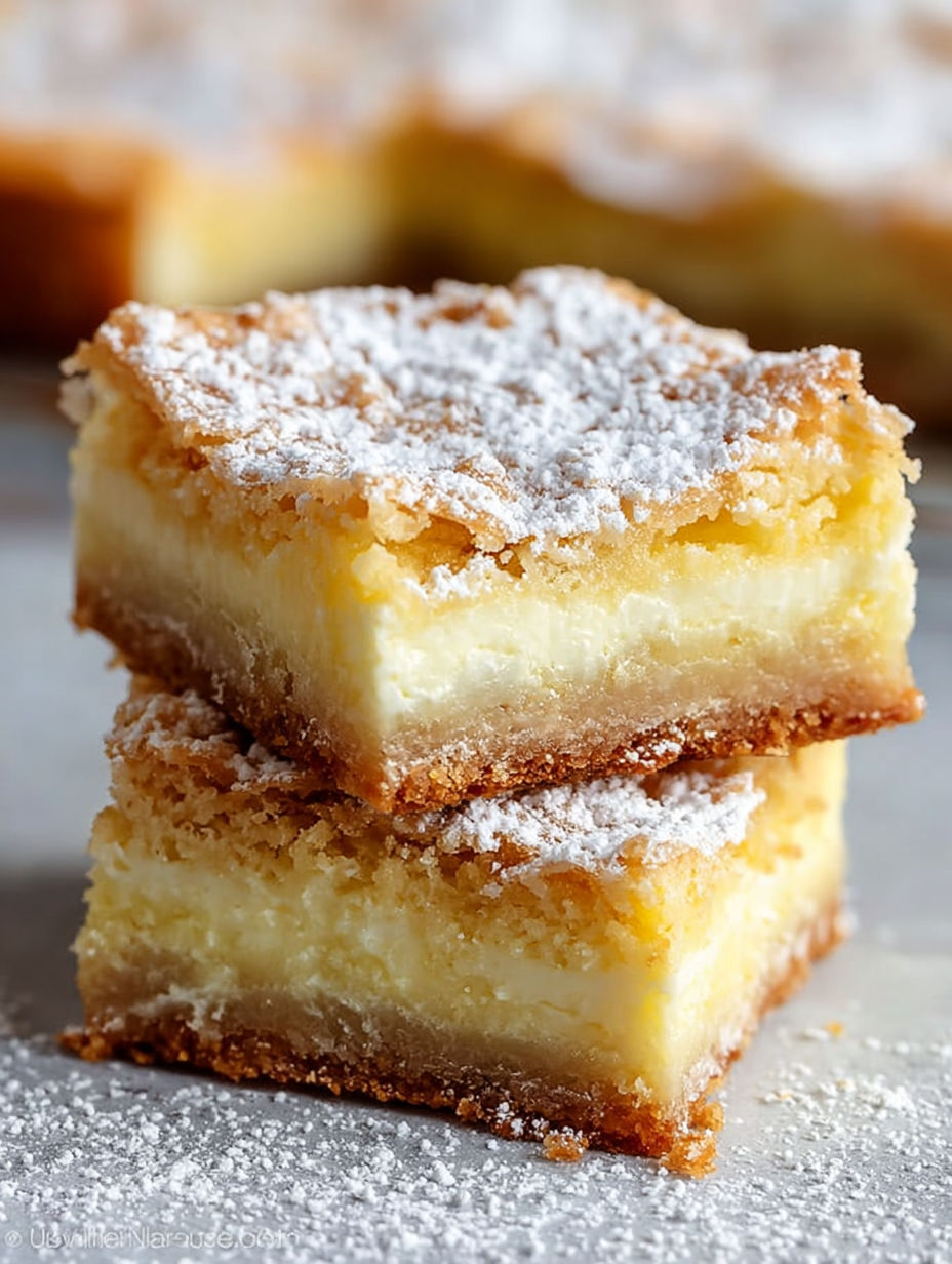 A close up of a dessert with powdered sugar on top.