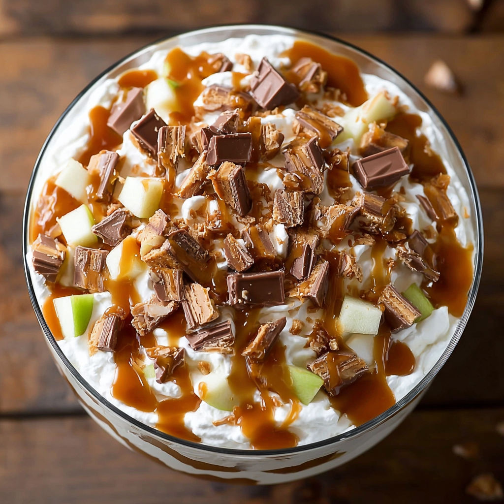 A delicious Caramel Apple Snickers Delight.