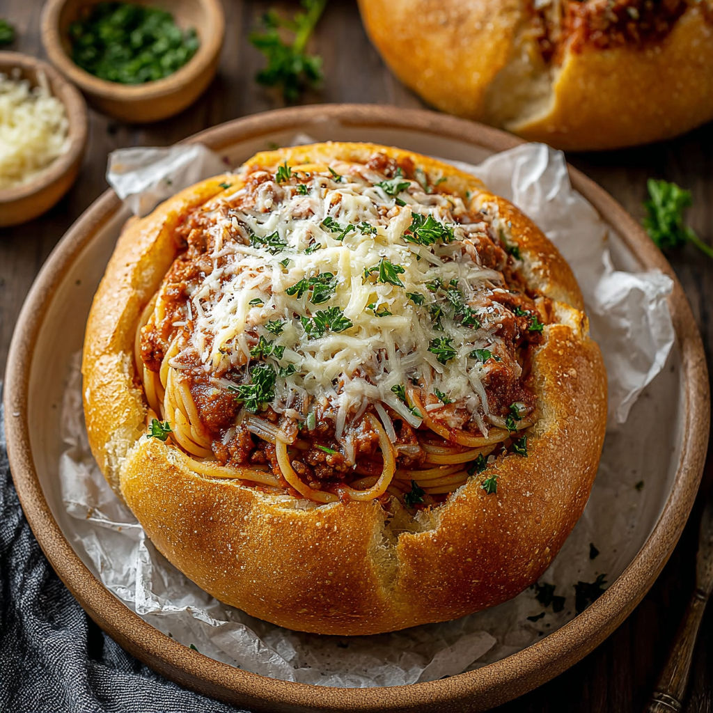 A bowl of pasta with cheese and tomato sauce.