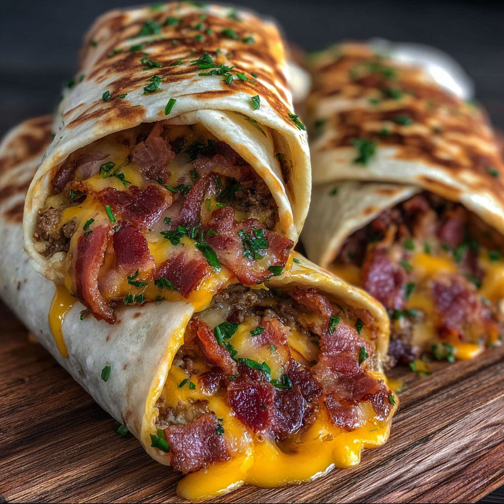 A burger with bacon and cheese.