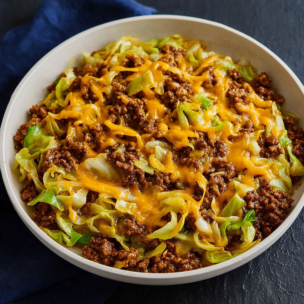 A bowl of Tex-Mex Cabbage Skillet.