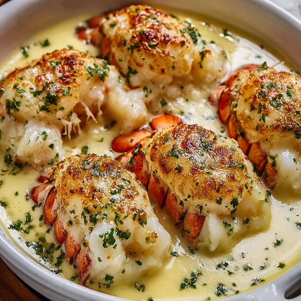 Broiled lobster with garlic butter.