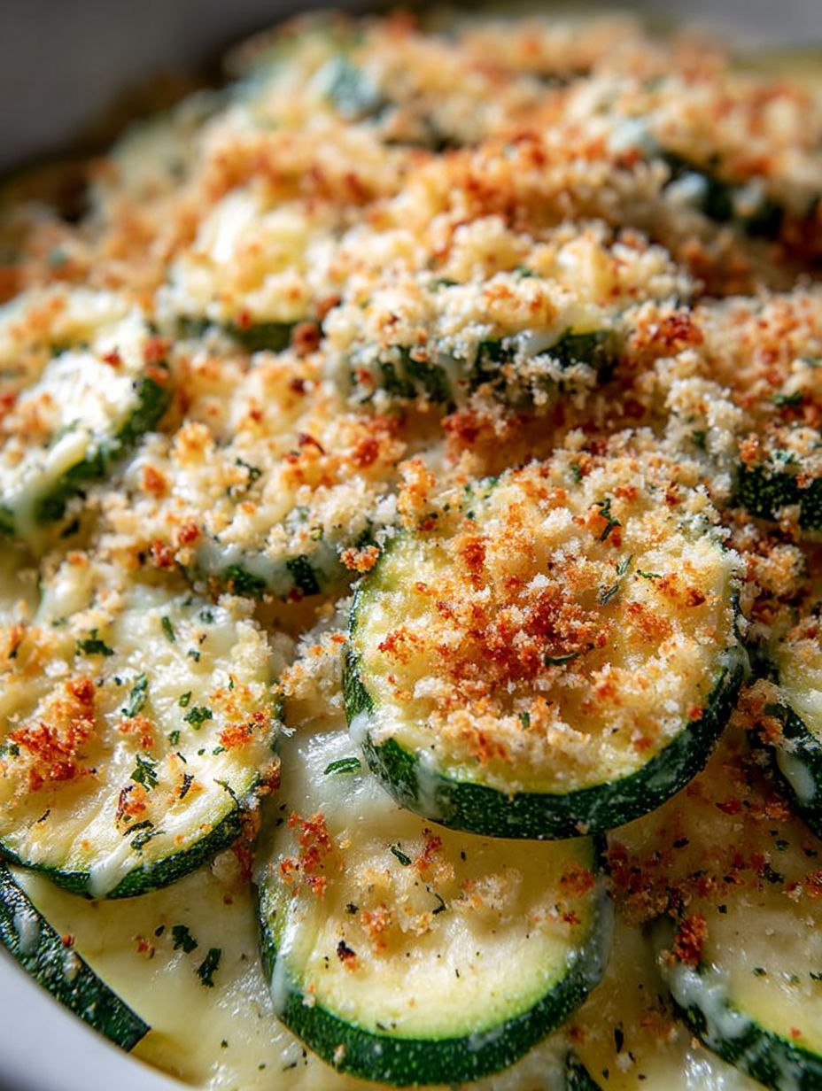 A delicious baked zucchini cheese dish.