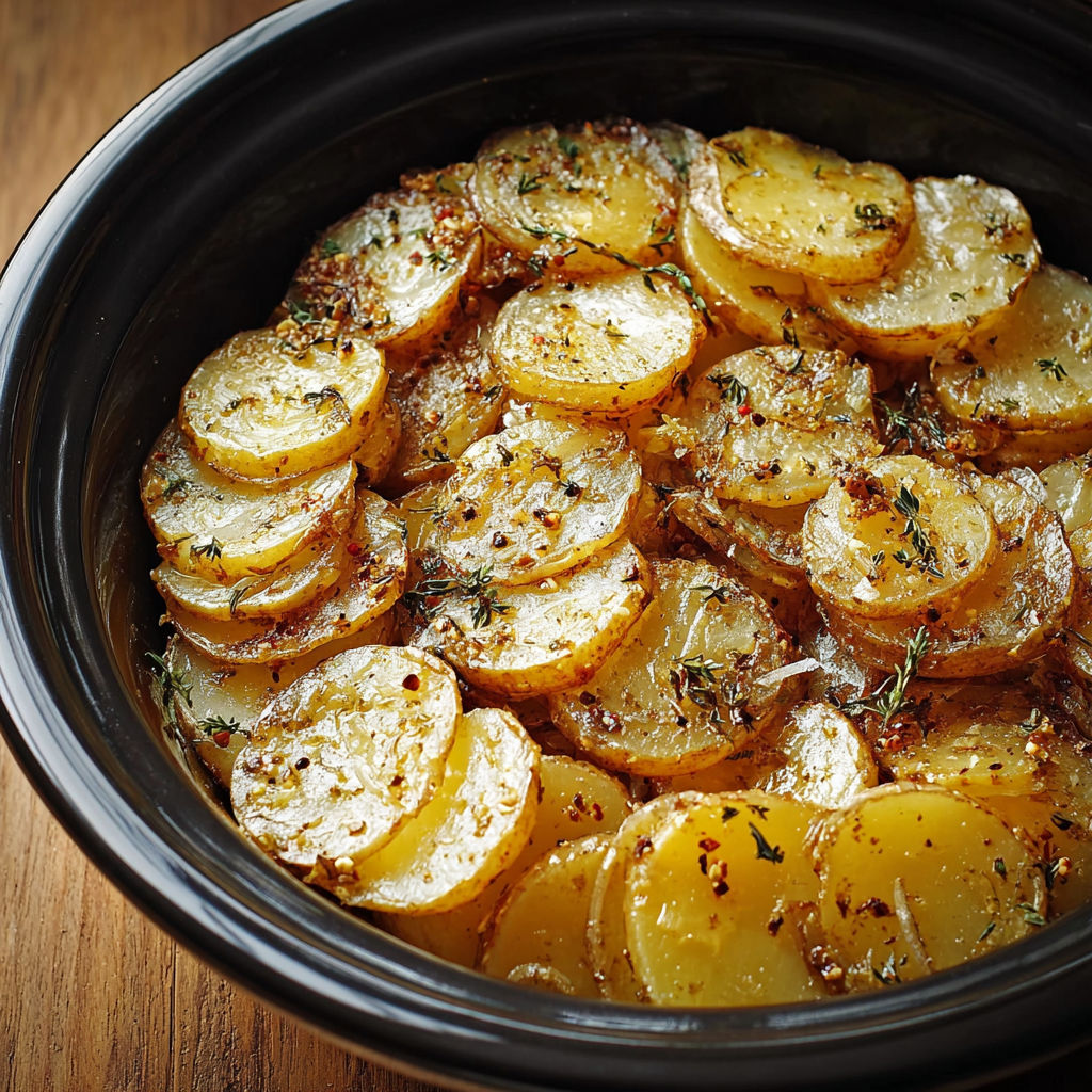 A bowl of potatoes with herbs and spices.