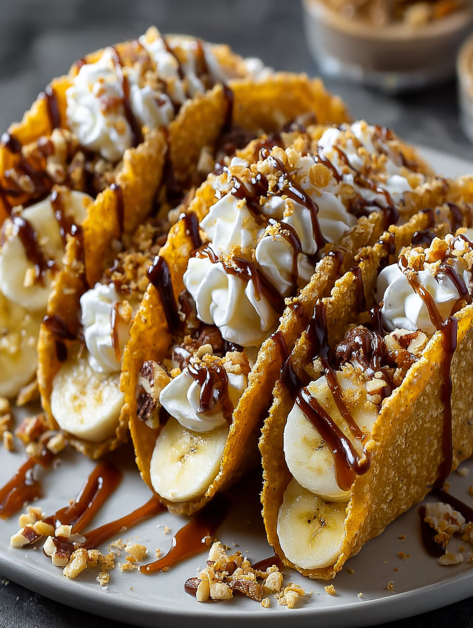 Caramel Banana Nuts Tacos.