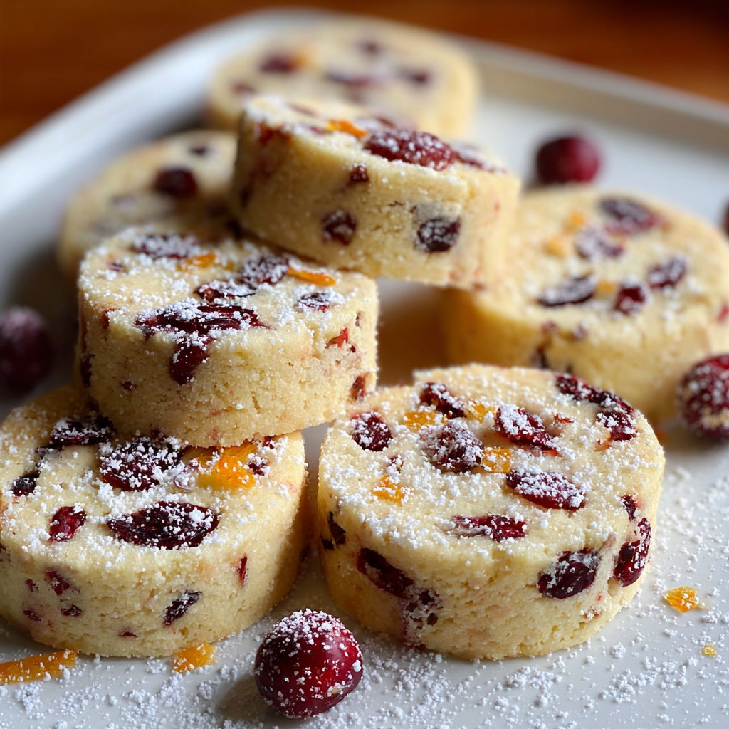 Cozy Cranberry Orange Shortbread.