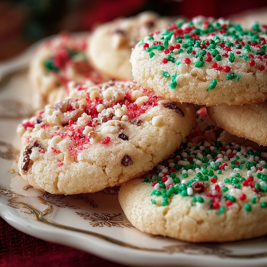 A plate of Christmas cookies.