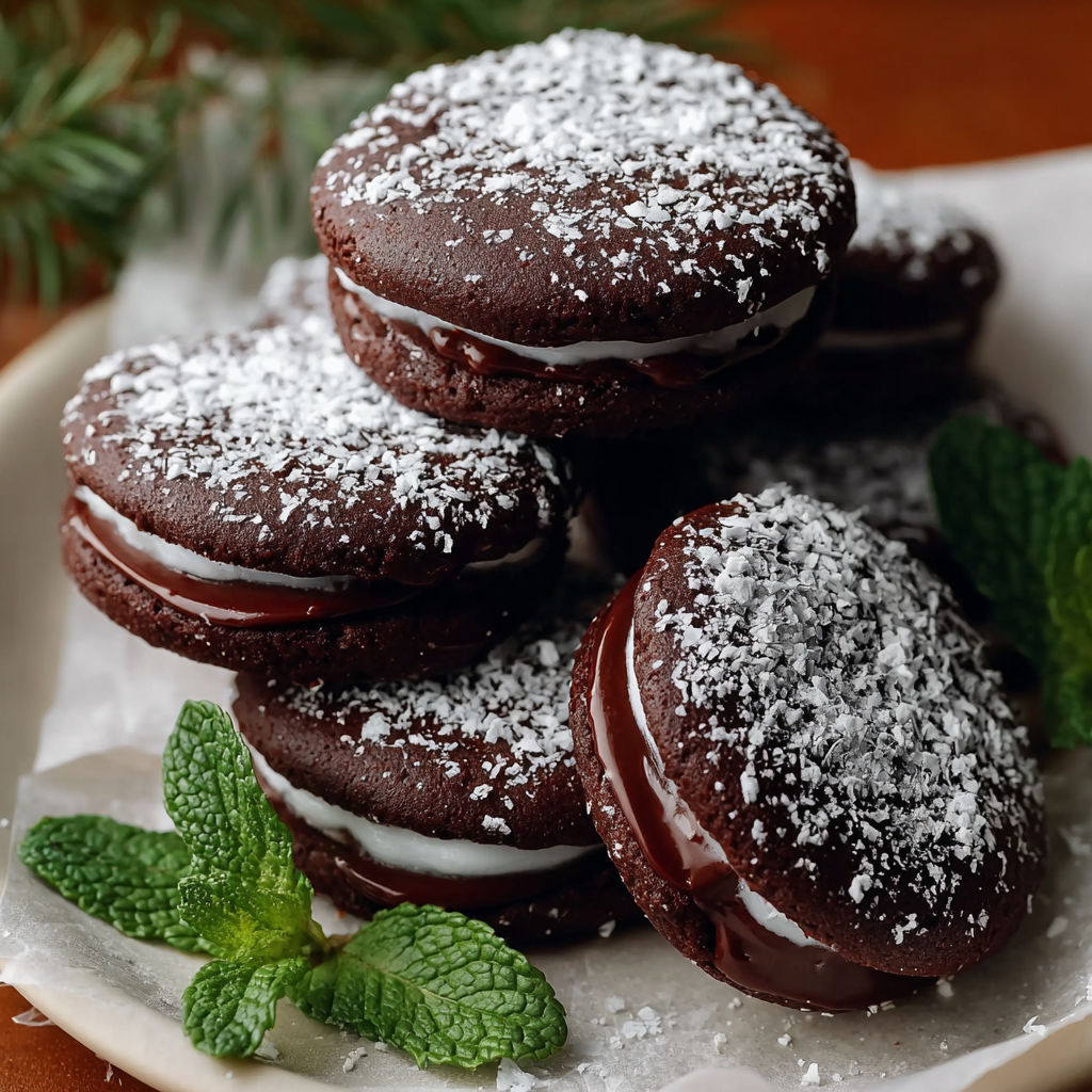 A plate of homemade peppermint patties.