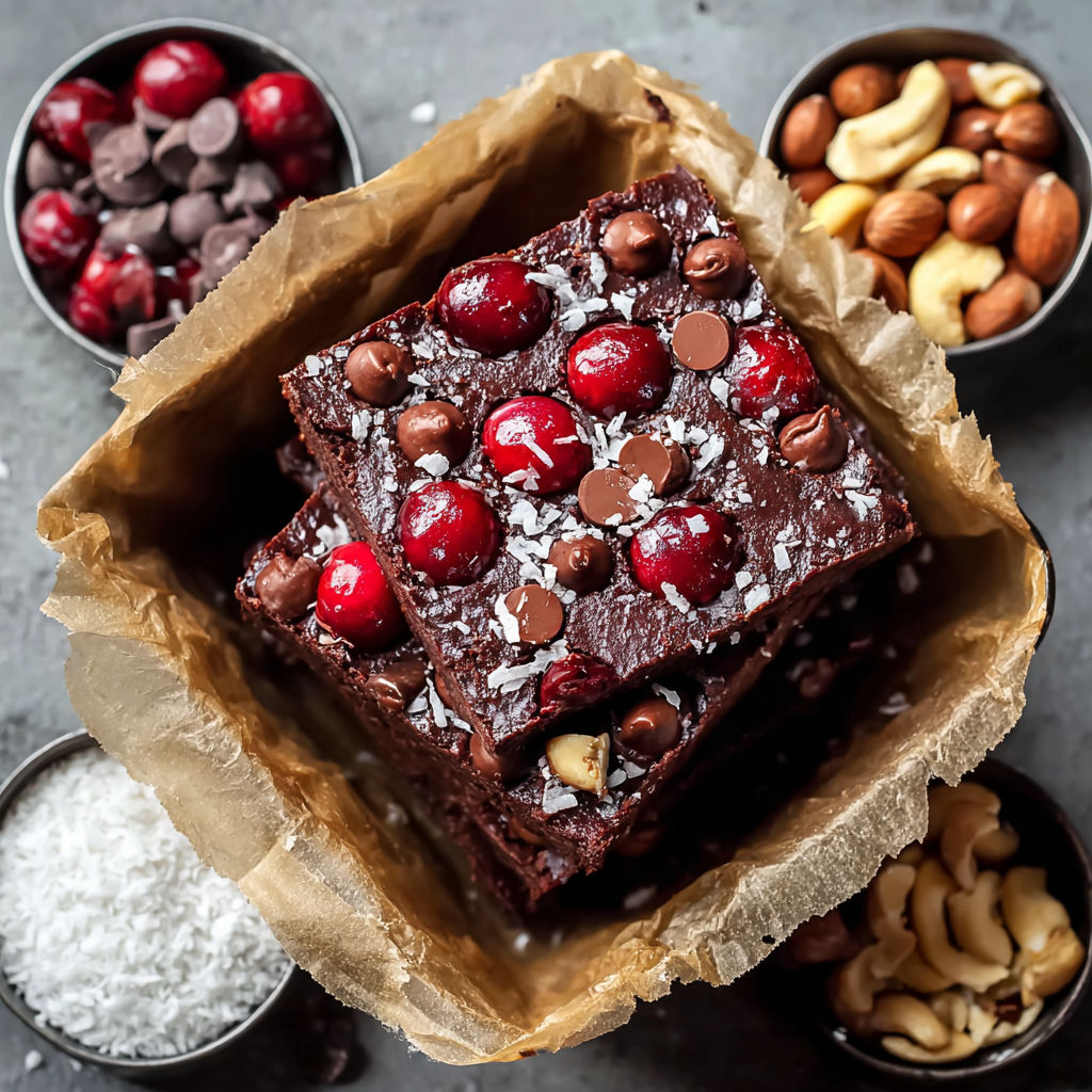 A close up of a chocolate cherry bar.