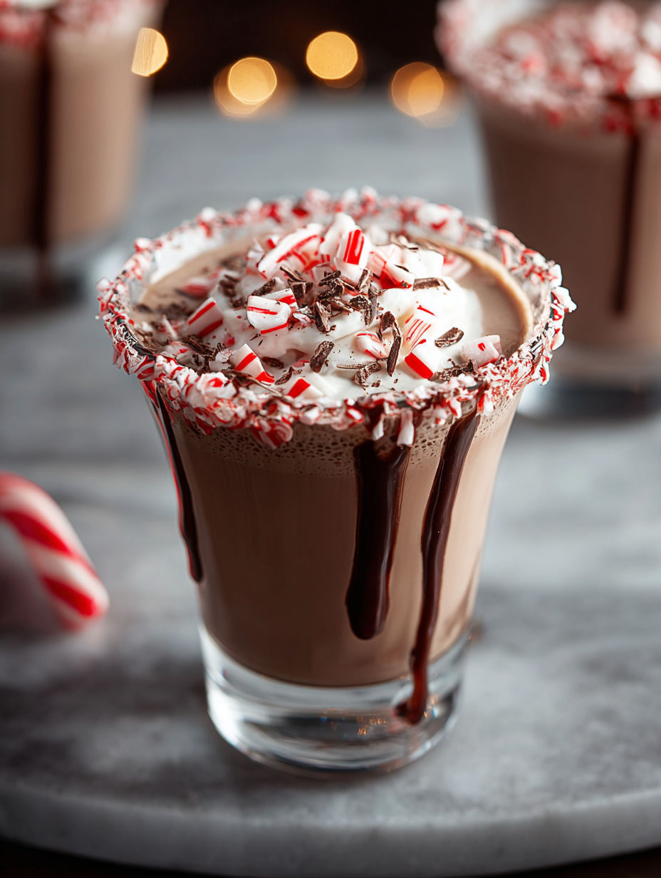 A glass of The Naughty Elf Cocktail.