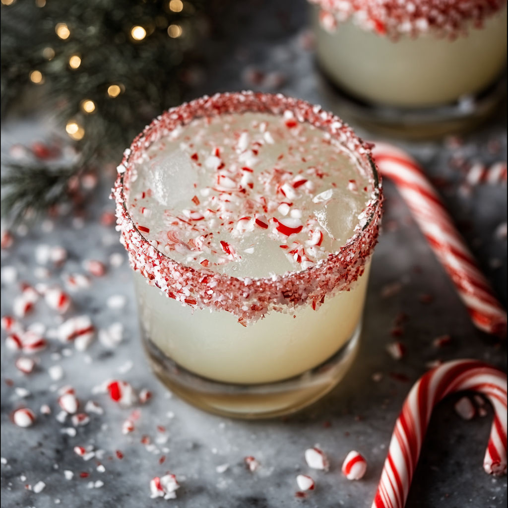 A glass of a Candy Cane Margarita.