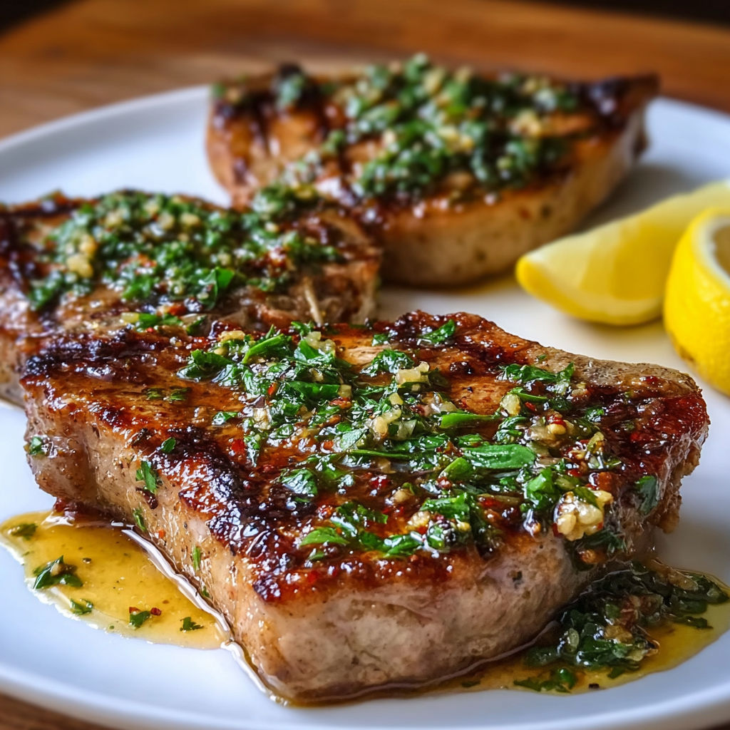 Juicy Sicilian Pork Chops.