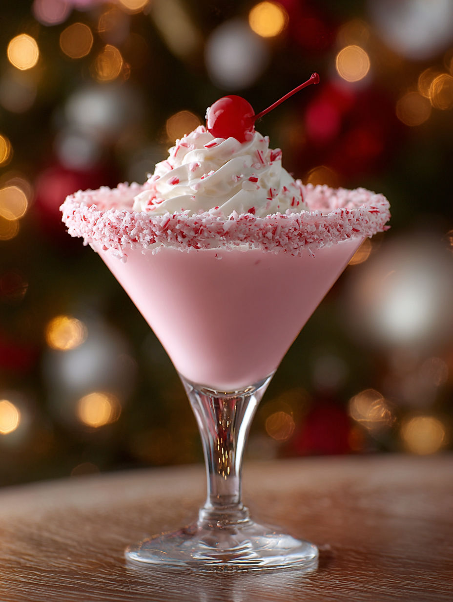 A glass of Santa Baby Cocktail.