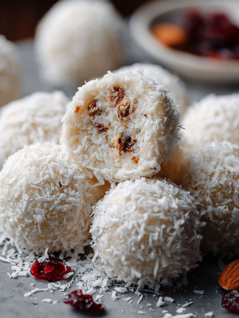 White Christmas Rum Balls.
