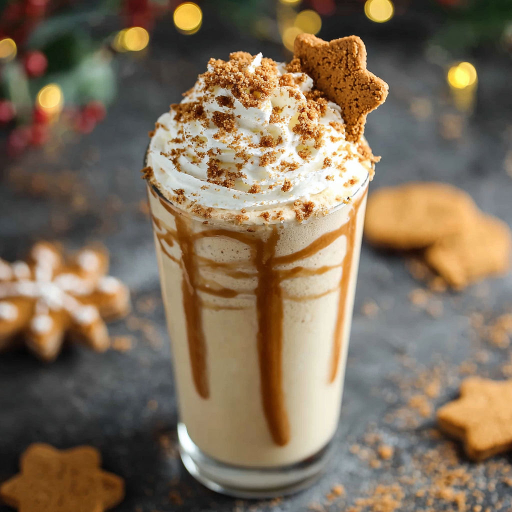A glass of gingerbread milkshake.