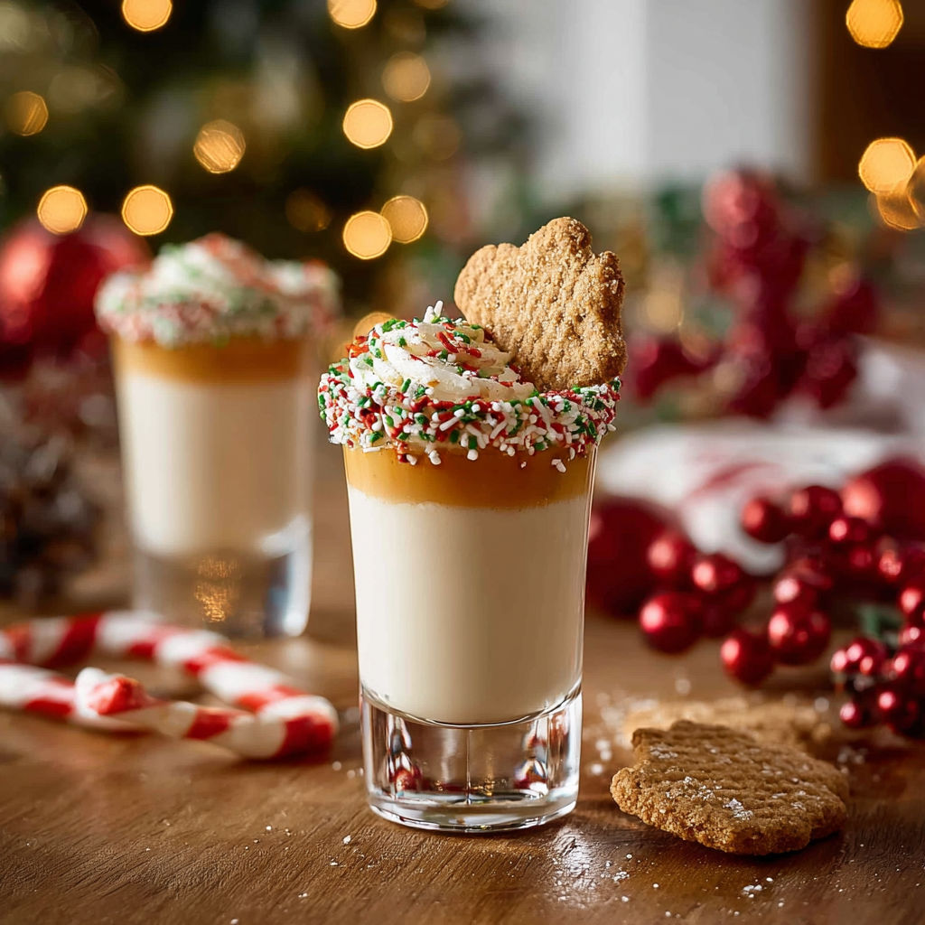 A glass of milk with a cookie on top.