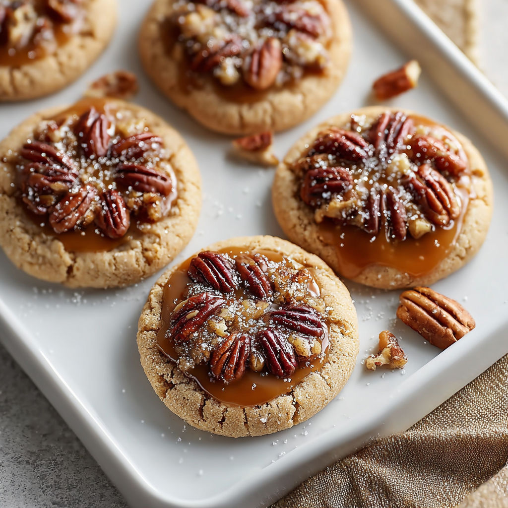 A plate of pecan pie bliss cookies.