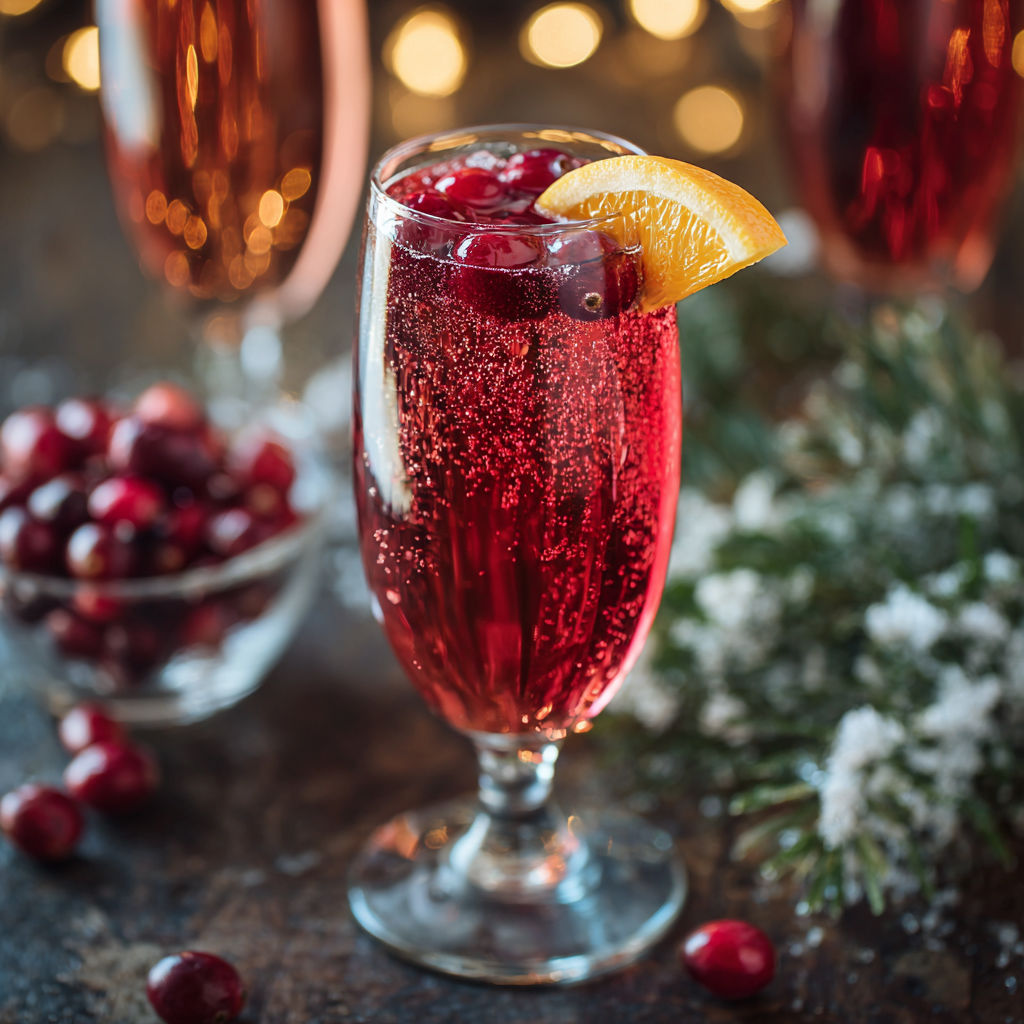 A glass of red wine with a slice of orange on top.