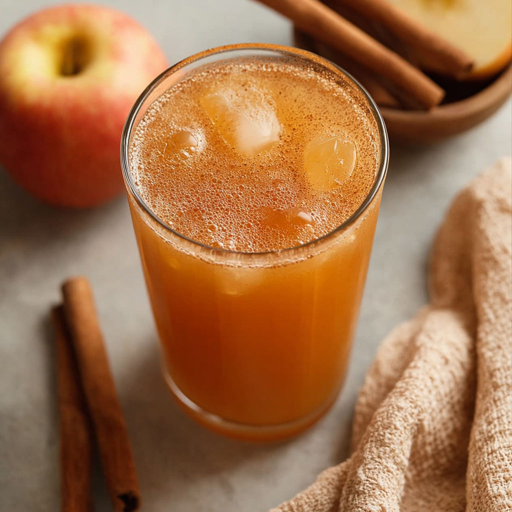 A glass of apple cider detox juice.