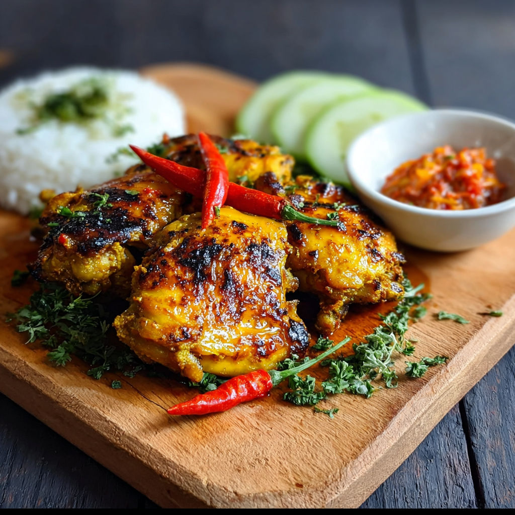 A plate of grilled chicken with peppers and rice.