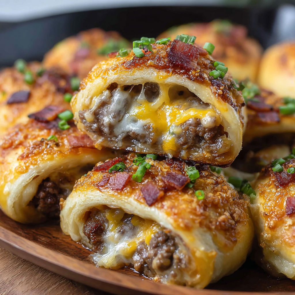 A plate of food with bacon and cheese.